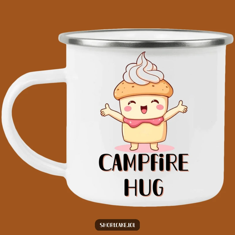 Funny Embracing Shortcake Camping Mug: Cozy Outdoor Gift