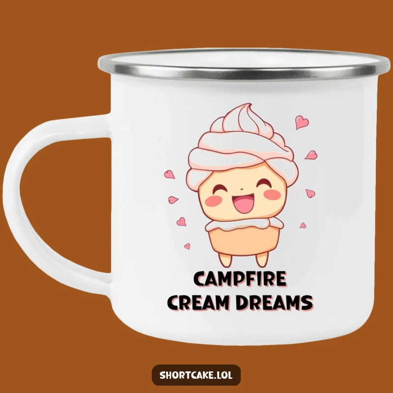 Funny Shortcake Grin Camping Mug: Adventure & Creamy Fun Gift
