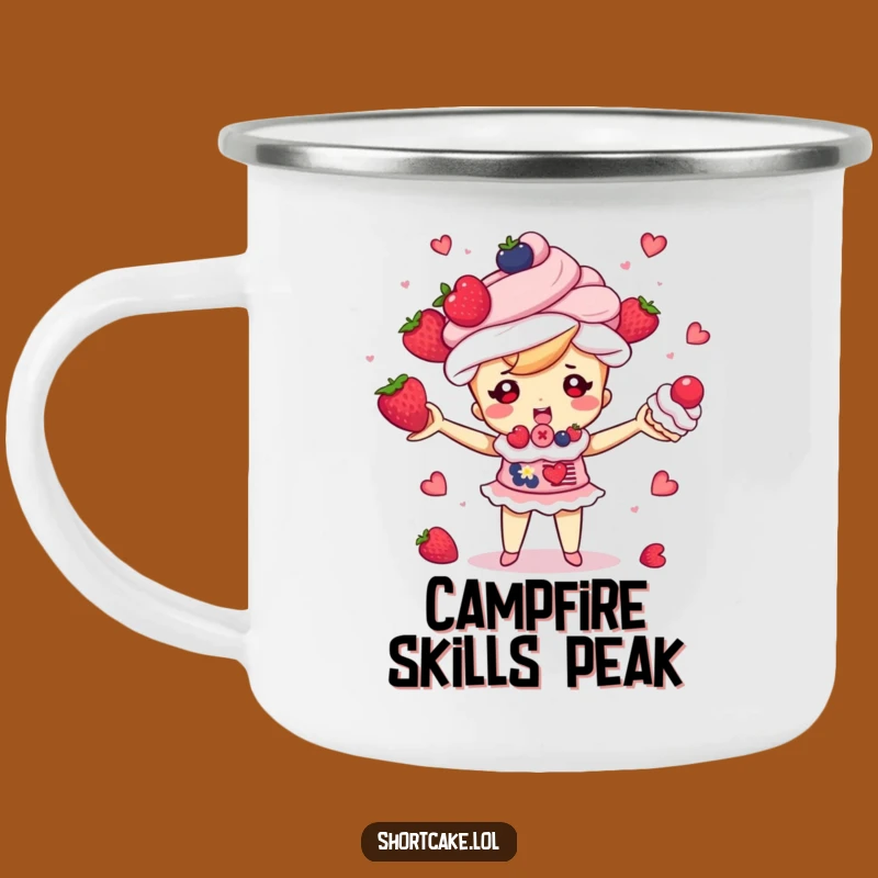 Funny Shortcake Juggling Camping Mug - Dessert Adventure