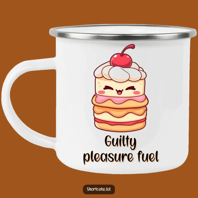 Funny Winking Shortcake Camping Mug: Mischievous Outdoor Gift