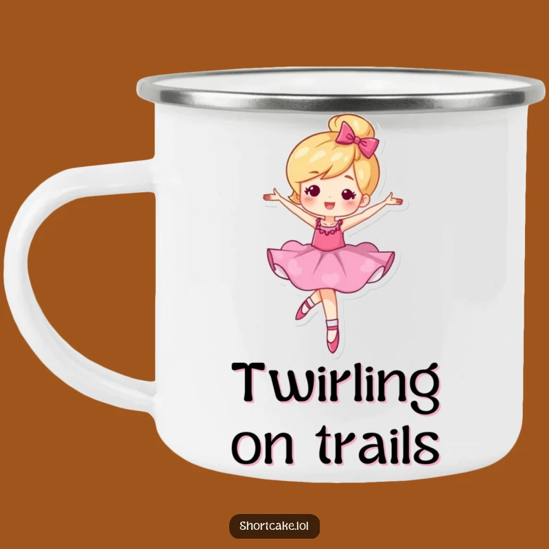 Graceful Shortcake Ballet Camping Mug: Enjoy Your Drink with Funny, Whimsical Style