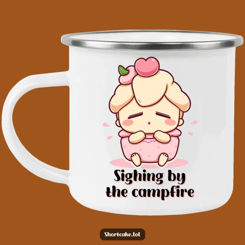 Funny Shortcake Camping Mug: Sip Sweetly Outdoors