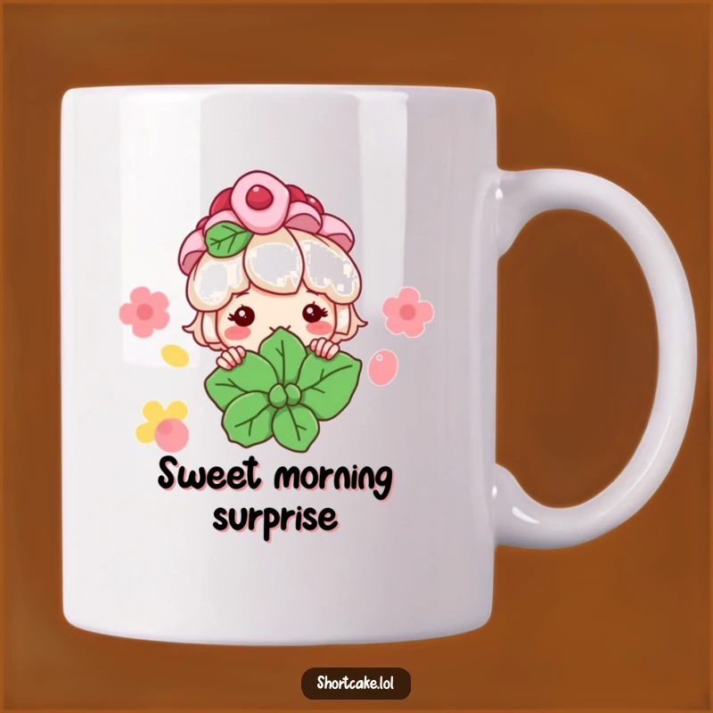 Funny Shortcake Peeking Mug: Sweet Dessert Gift with a Grin!