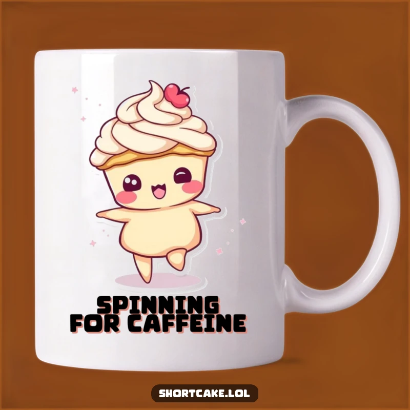 Funny Spinning Shortcake Mug - Cream Topping Celebration Gift