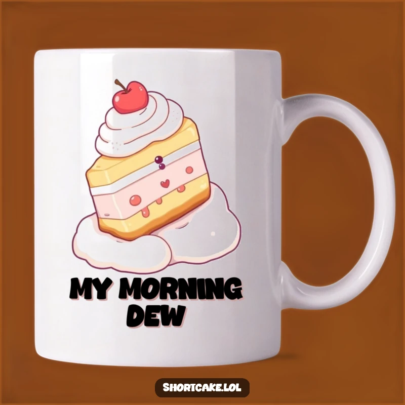 Funny Shortcake Slice Whipped Cream Slope Mug - Hilarious Dessert Gift Idea
