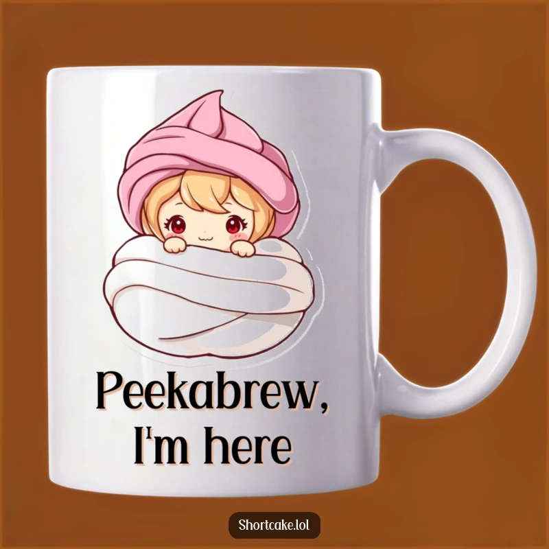 Funny Meringue Peek Shortcake Mug - Adorable & Hilarious Dessert Gift