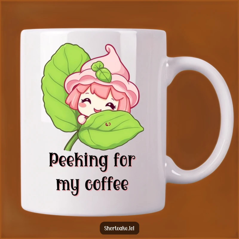 Funny Shortcake Peeking Mug: Sweet Minty Grin Lover Gift, Perfect Funny Gift