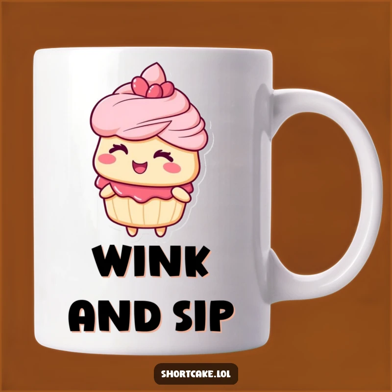 Funny Winking Shortcake Mug - Charming & Hilarious Dessert Lover Gift