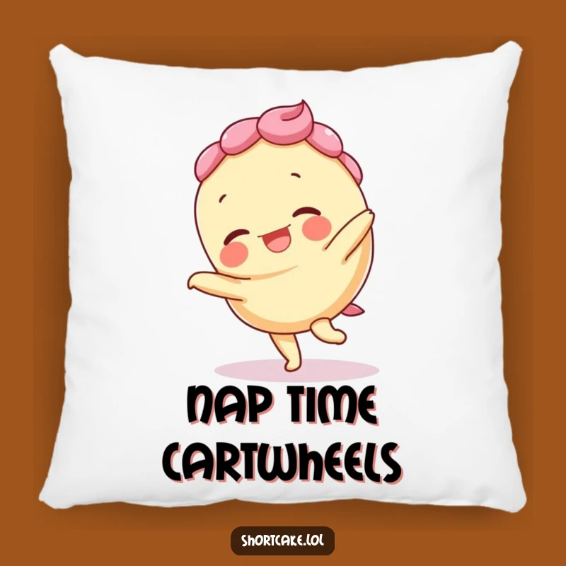 Cute Funny Giggling Shortcake Cartwheel Pillow: Add Playful Comfort to Your Space