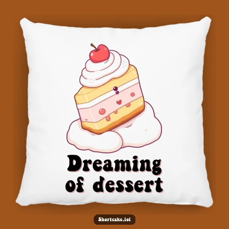 Funny Shortcake Slice Whipped Cream Slope Pillow - Soft & Comedic Comfort