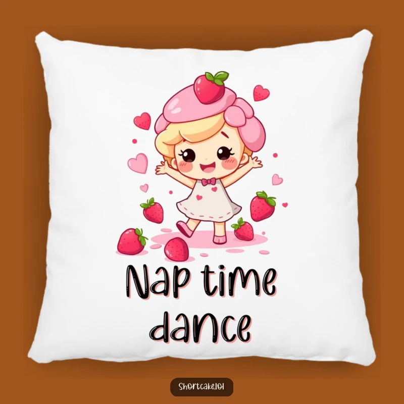 Funny Happy Shortcake Dance Pillow - Cozy Berry Splatter Cushion Gift