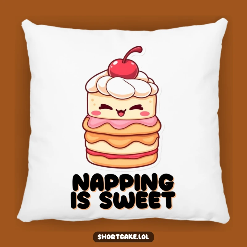 Funny Winking Shortcake Pillow: Cozy & Mischievous Dessert Gift
