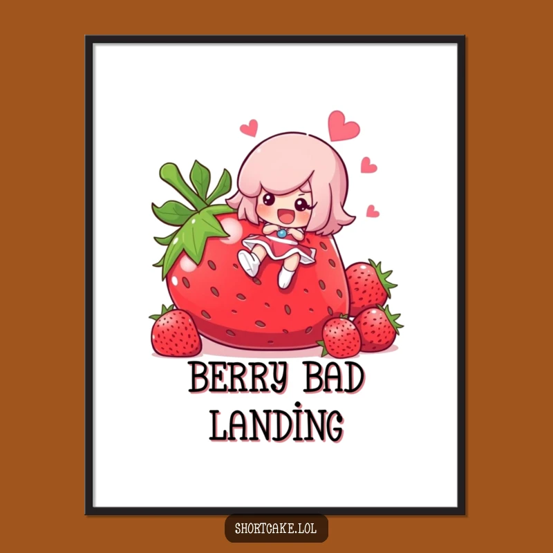 Funny Shortcake Slipping Digital Art - Instant Comedic Decor