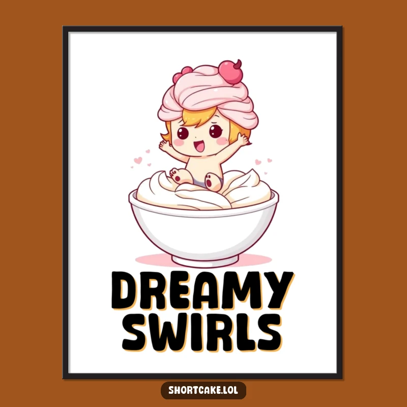 Funny Shortcake Digital Art: High-Quality Dessert Character Print, Perfect Funny Gift!