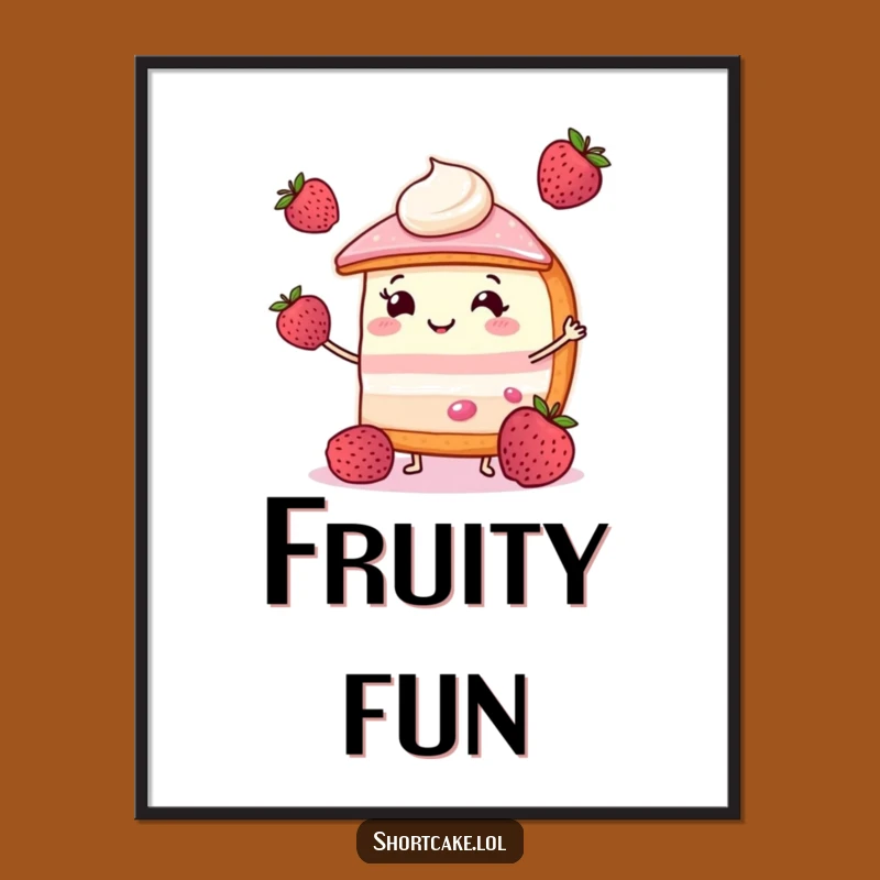 Funny Juggling Shortcake Digital Print: Joyful & Sweet Decor Gift