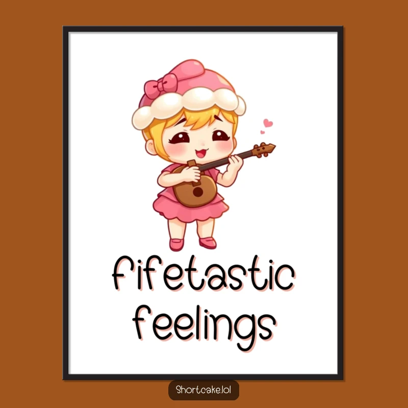 Funny Fife Playing Shortcake Digital Print: Instant Musical Joy for Your Walls