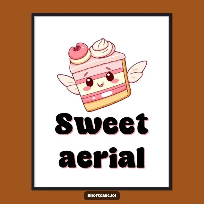 Funny Flying Shortcake Slice Pastry Wings Digital Art - Instant Whimsy