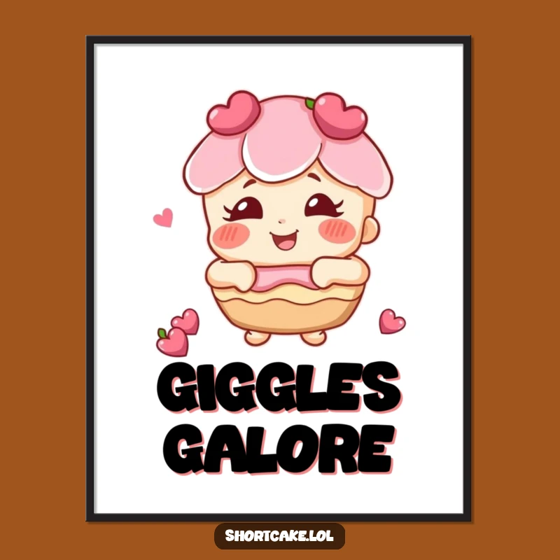 Funny Giggling Shortcake Digital Art: Instant Cheerful Decor, Perfect Funny Gift