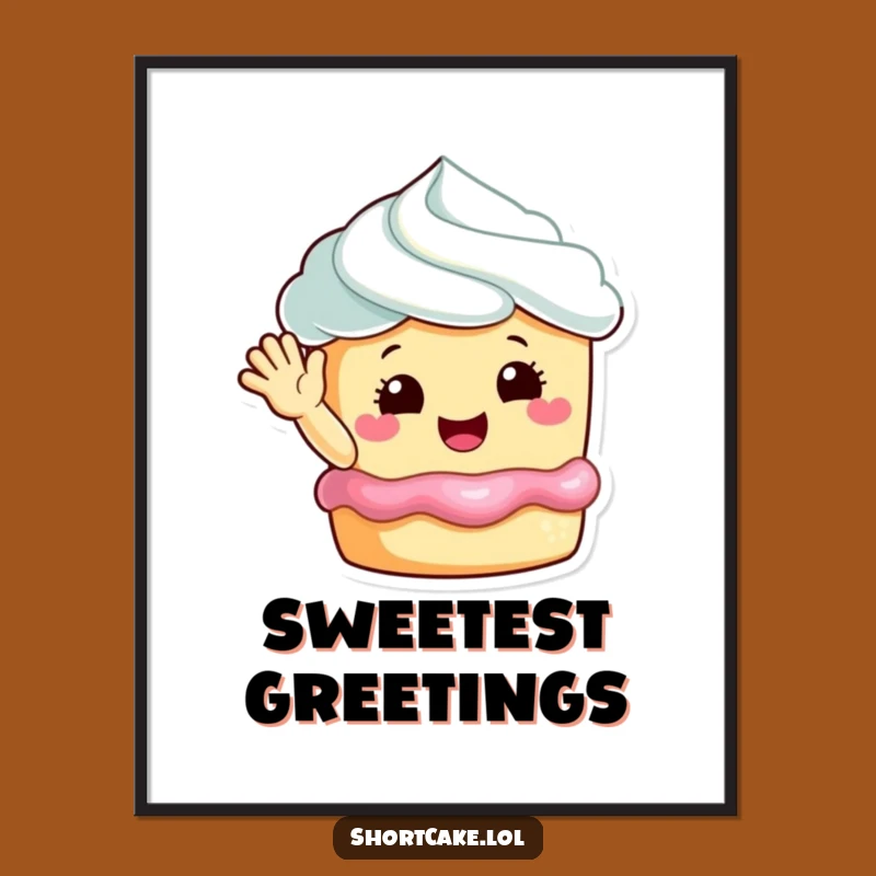 Funny Happy Shortcake Wave Digital Art: Instant Sweet Decor, Perfect Funny Gift
