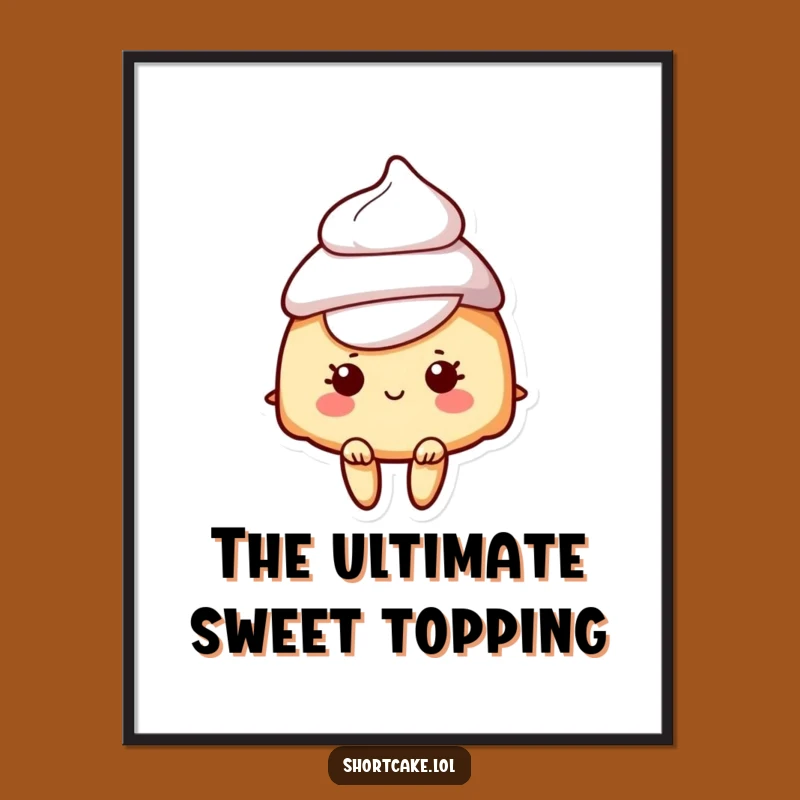 Funny Shortcake Cream Hat Digital Art Print: Instant Whimsical Humor for Your Decor