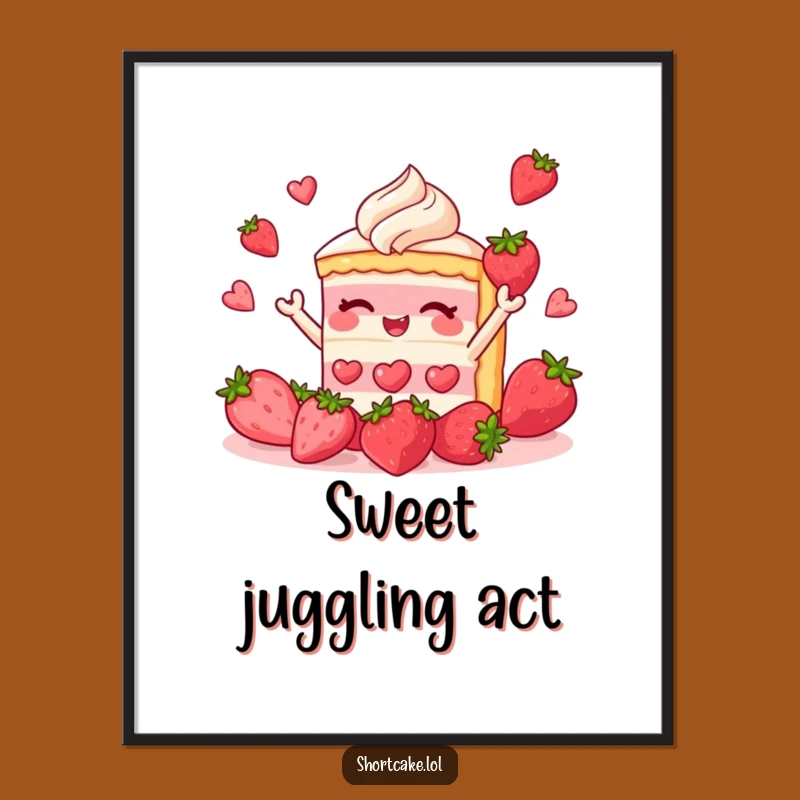Funny Shortcake Juggling Digital Art: Instant Sweet Decor