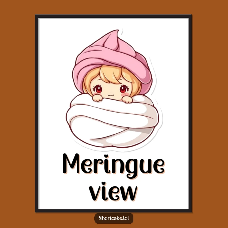 Funny Shortcake Meringue Peek Digital Print - Instant Hilarious Wall Decor