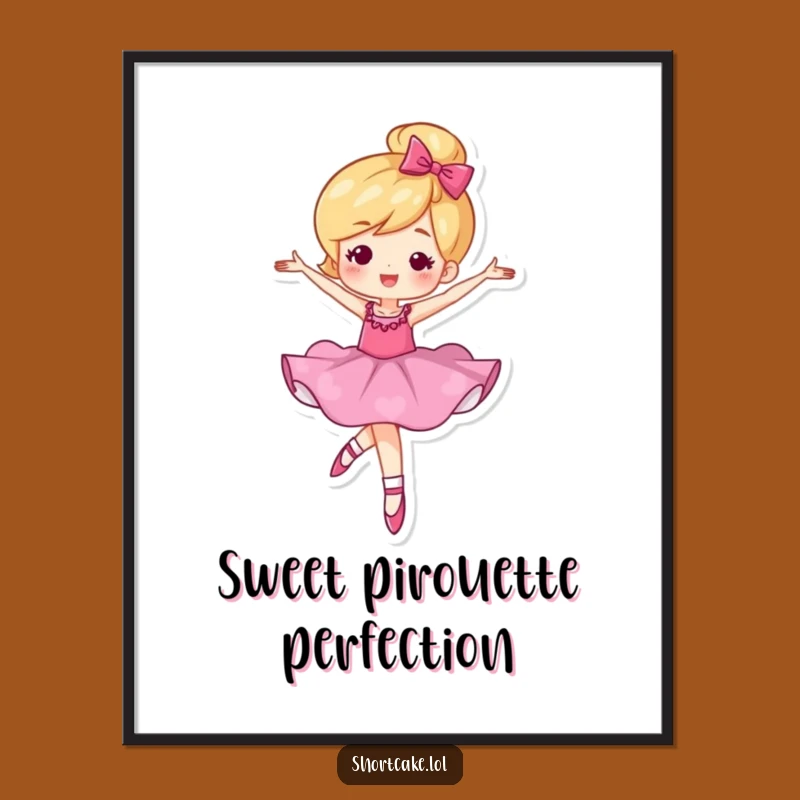 Funny Shortcake Ballet Twirl Digital Art Print: Instant Whimsical Humor for Your Walls