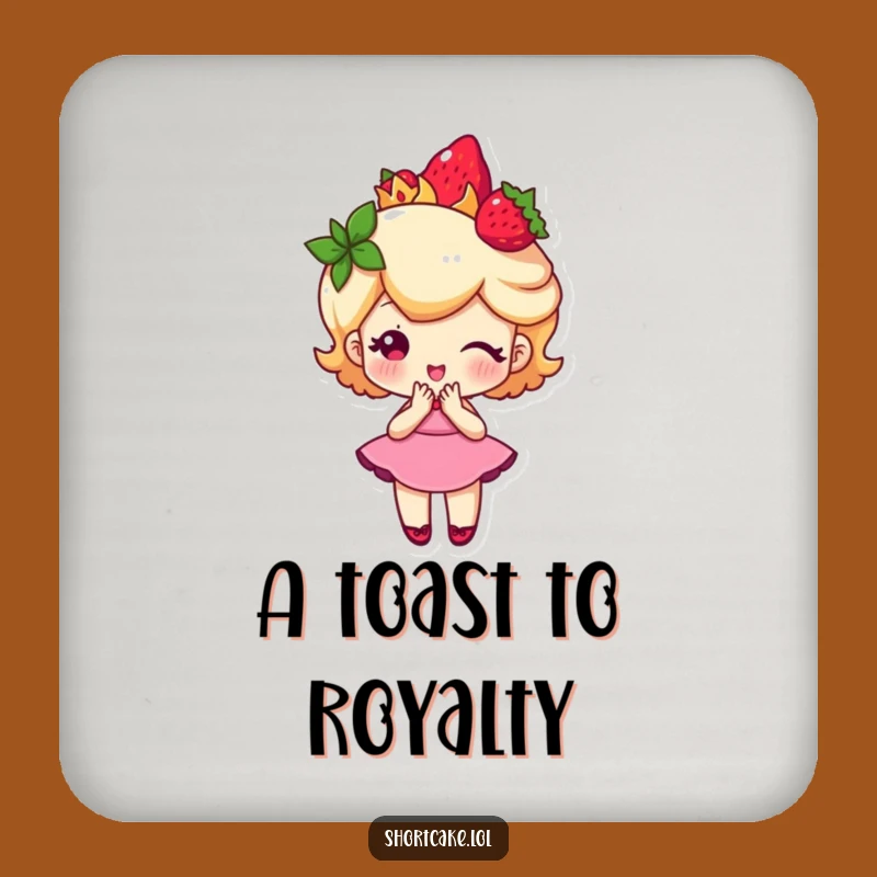 Funny Strawberry Crown Shortcake Coasters: Protect Surfaces with Royal Charm