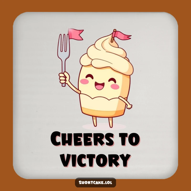 Funny Jubilant Shortcake Flag Coaster: Protect Surfaces with Celebratory Flair