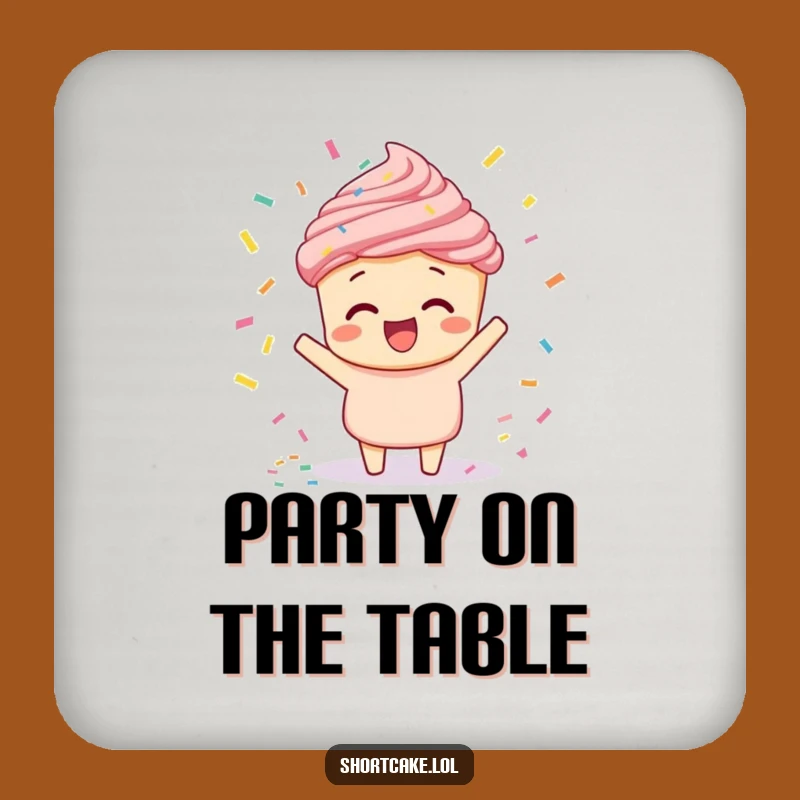 Funny Confetti Shortcake Drink Coaster: Protect Surfaces with Festive Style, Funny Gift