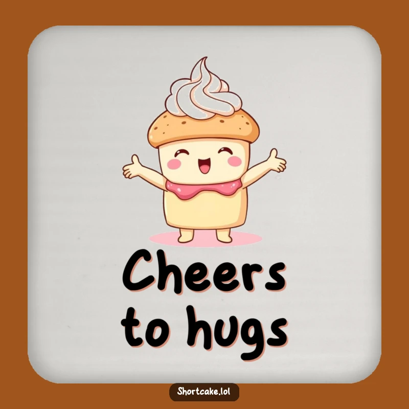 Funny Embracing Shortcake Coaster: Cozy Gift to Protect Surfaces!
