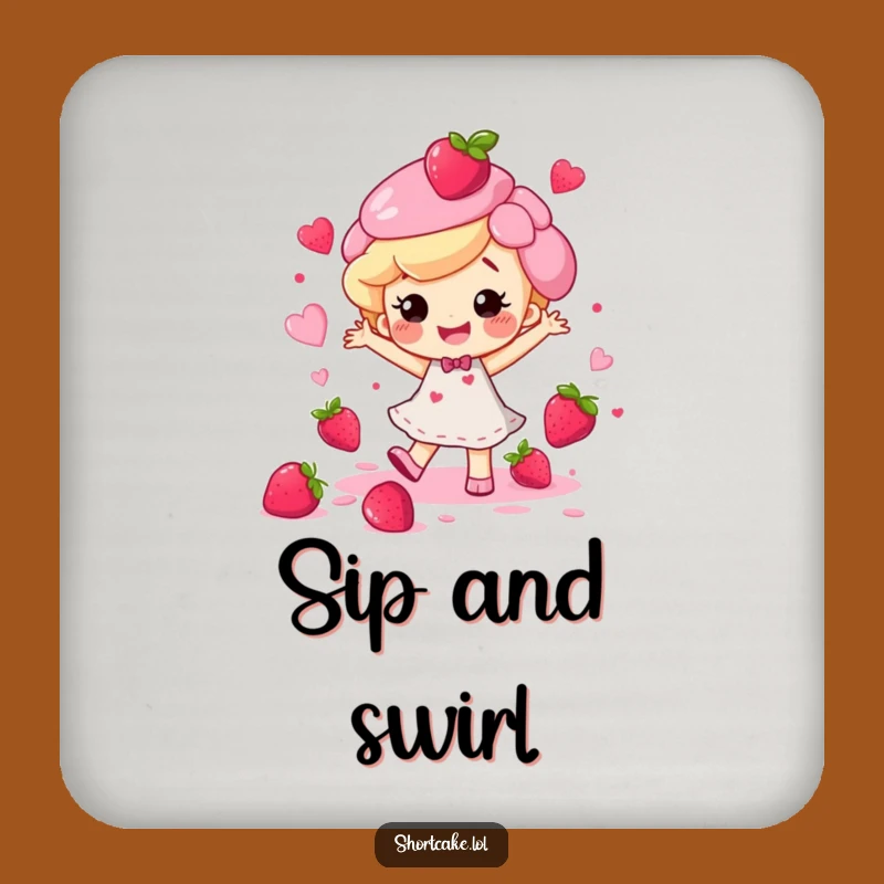 Funny Happy Shortcake Dance Coaster - Protect Surfaces with Berry Art Gift