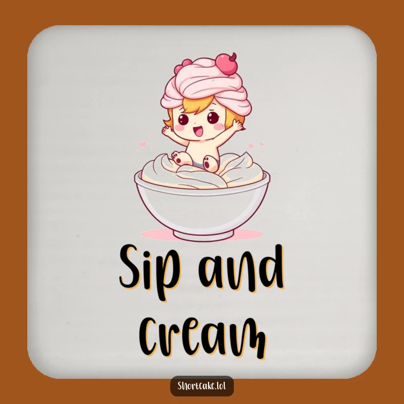 Funny Shortcake Coaster Set: Protect Surfaces with Dessert Character, Funny Gift!