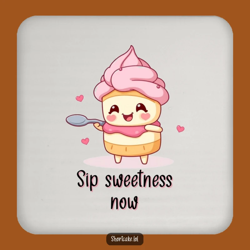 Funny Shortcake Drink Coaster: Protect Surfaces with Sweet Style, Perfect Funny Gift