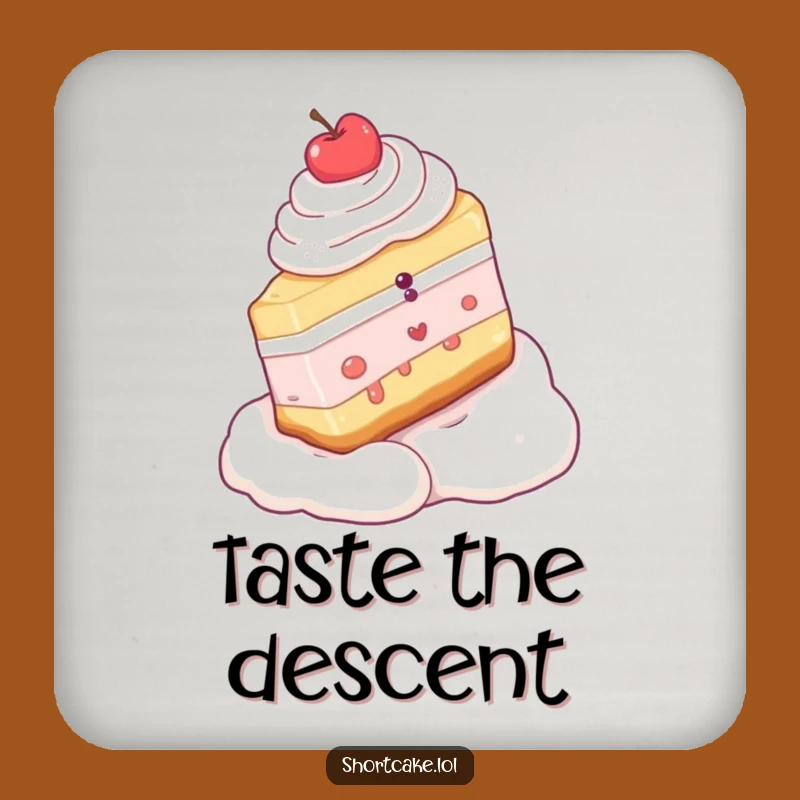 Funny Shortcake Slice Whipped Cream Slope Coaster - Protect Surfaces Humorously