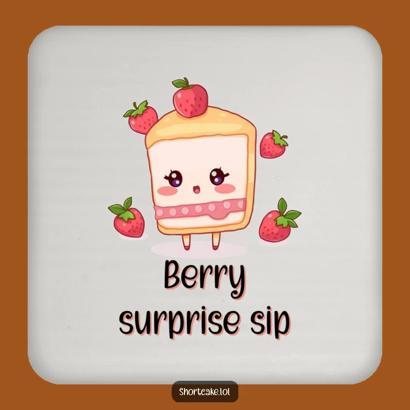 Funny Surprised Shortcake Coaster - Berry Surprise Home Decor Gift