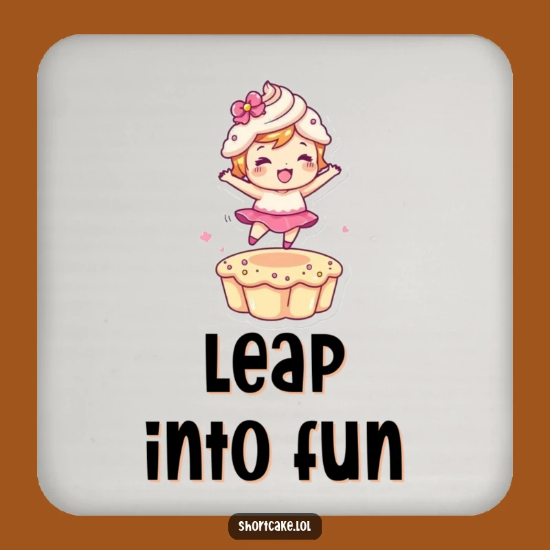 Funny Leaping Shortcake Drink Coaster: Dynamic Dessert Character Protection Gift