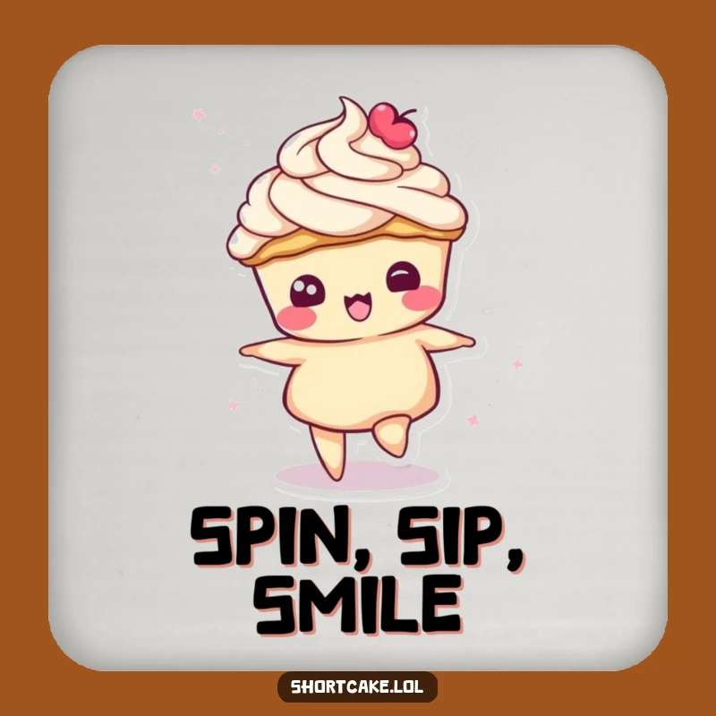 Funny Spinning Shortcake Coaster - Cream Topping Decor Gift