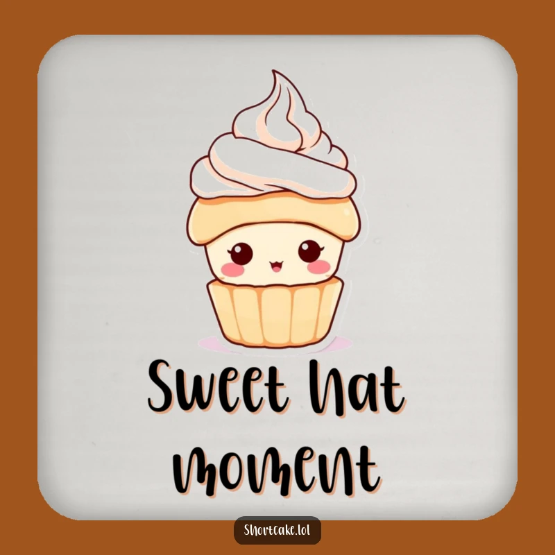 Funny Shortcake Hat Drink Coaster: Protect Surfaces with Dessert Character Style Gift
