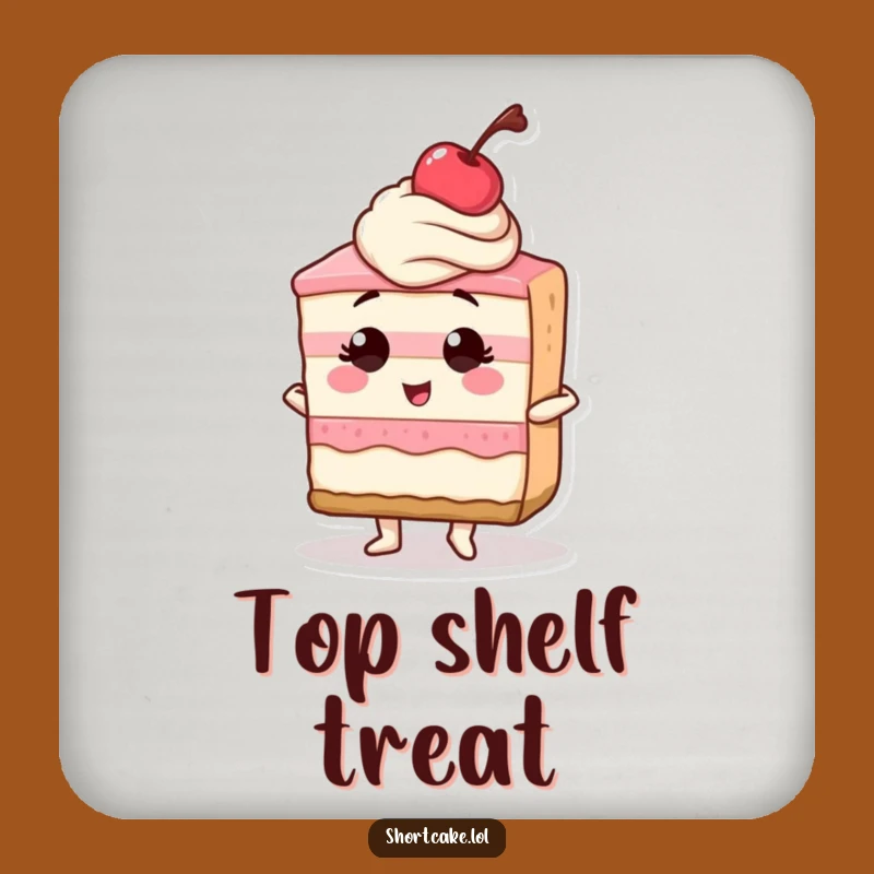 Funny Confident Shortcake Slice Cherry Coaster - Stylish Surface Protection