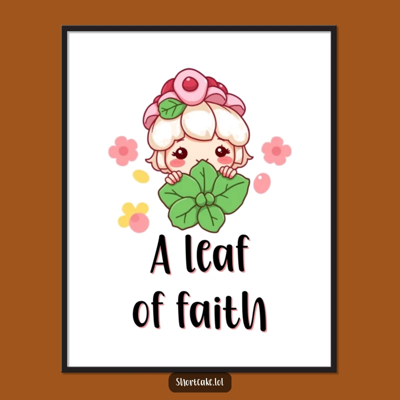 Funny Shortcake Peeking Poster: Sweet Dessert Art for Your Space