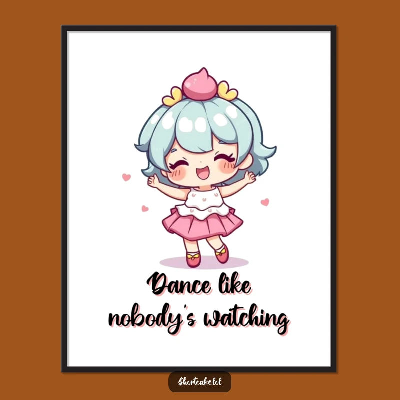 Funny Wobbly Shortcake Poster: Joyful Dance Wall Art Gift