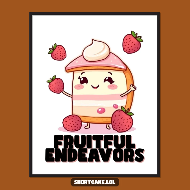 Funny Juggling Shortcake Poster: Joyful & Sweet Wall Art Gift