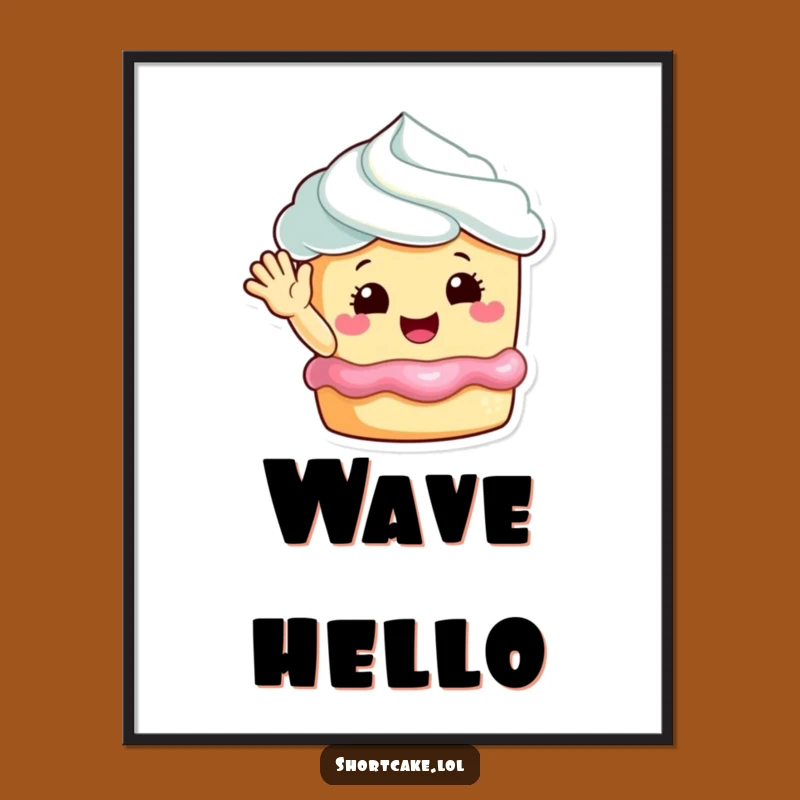 Funny Happy Shortcake Wave Poster: Sweeten Your Walls with This Cheerful Funny Gift