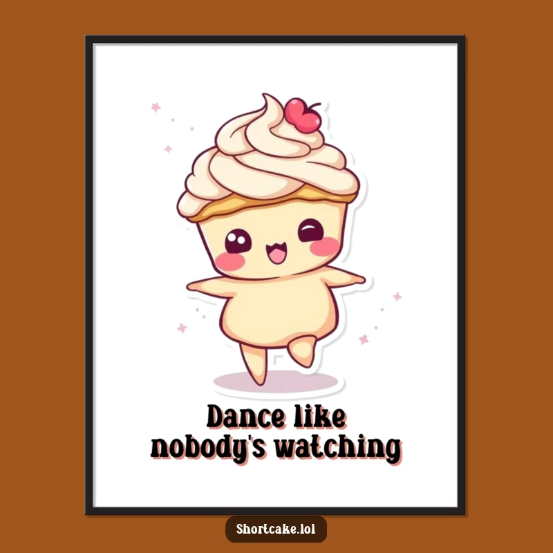 Funny Spinning Shortcake Poster - Cream Topping Dessert Art Gift