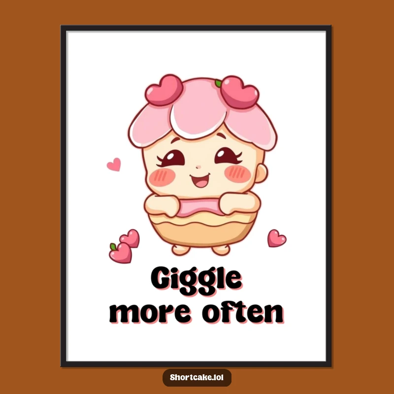 Funny Giggling Shortcake Poster: Sweet Laughter for Your Walls, Perfect Funny Gift