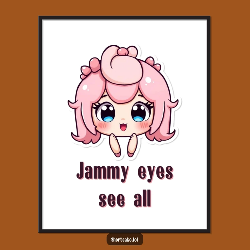 Funny Shortcake Poster: Wide-Eyed Surprise Art for Your Wall