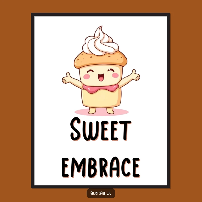 Funny Embracing Shortcake Poster: Cozy & Sweet Wall Art Gift