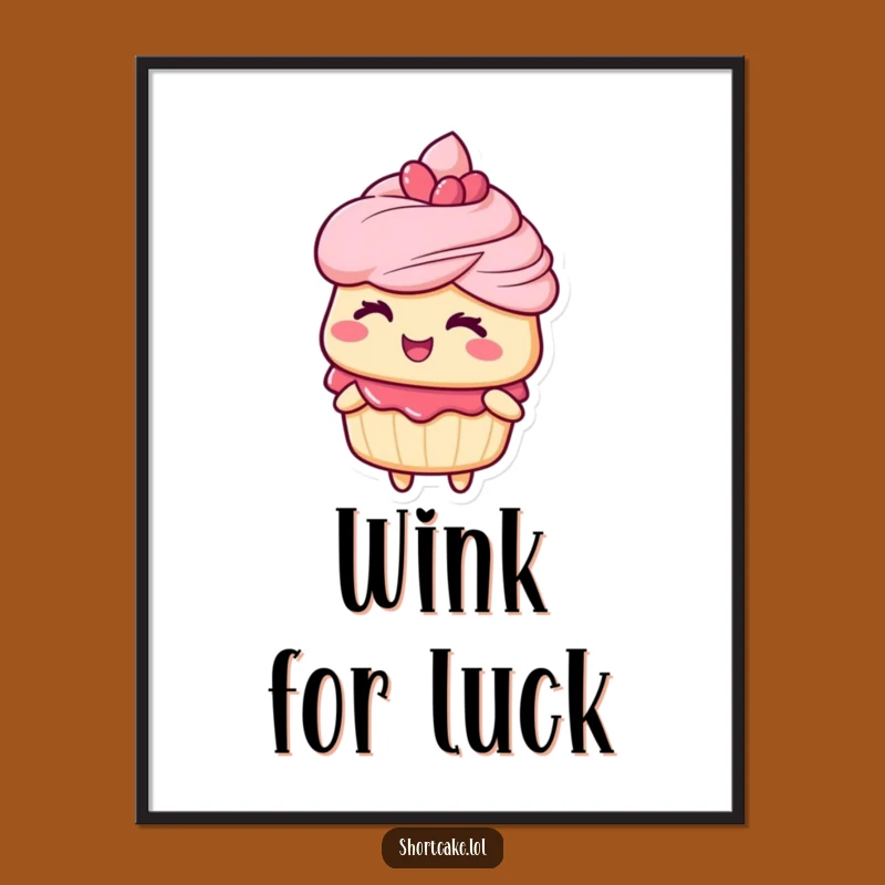 Funny Winking Shortcake Poster - Charming & Hilarious Wall Art