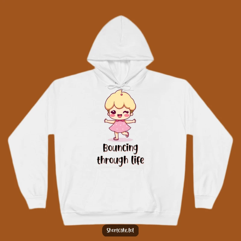 Funny Cheerful Shortcake Hoodie - Cozy & Happy Dessert Sweatshirt